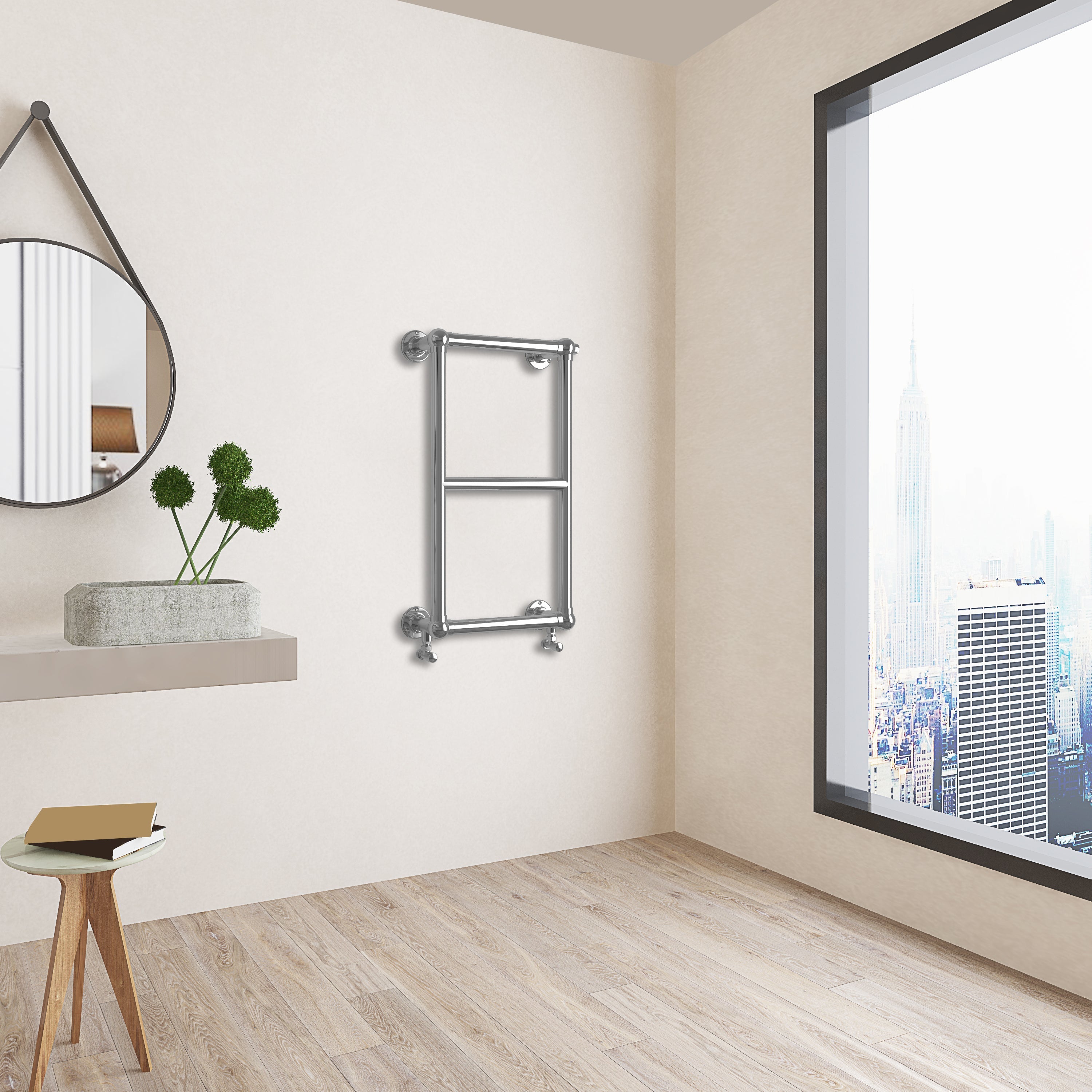 Aver-Growth- 3 Bar Traditional Victorian Chrome Heated Towel Rail Bathroom Radiator