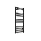 1600x500mm Black Heated Towel Rail Straight Bathroom Radiator