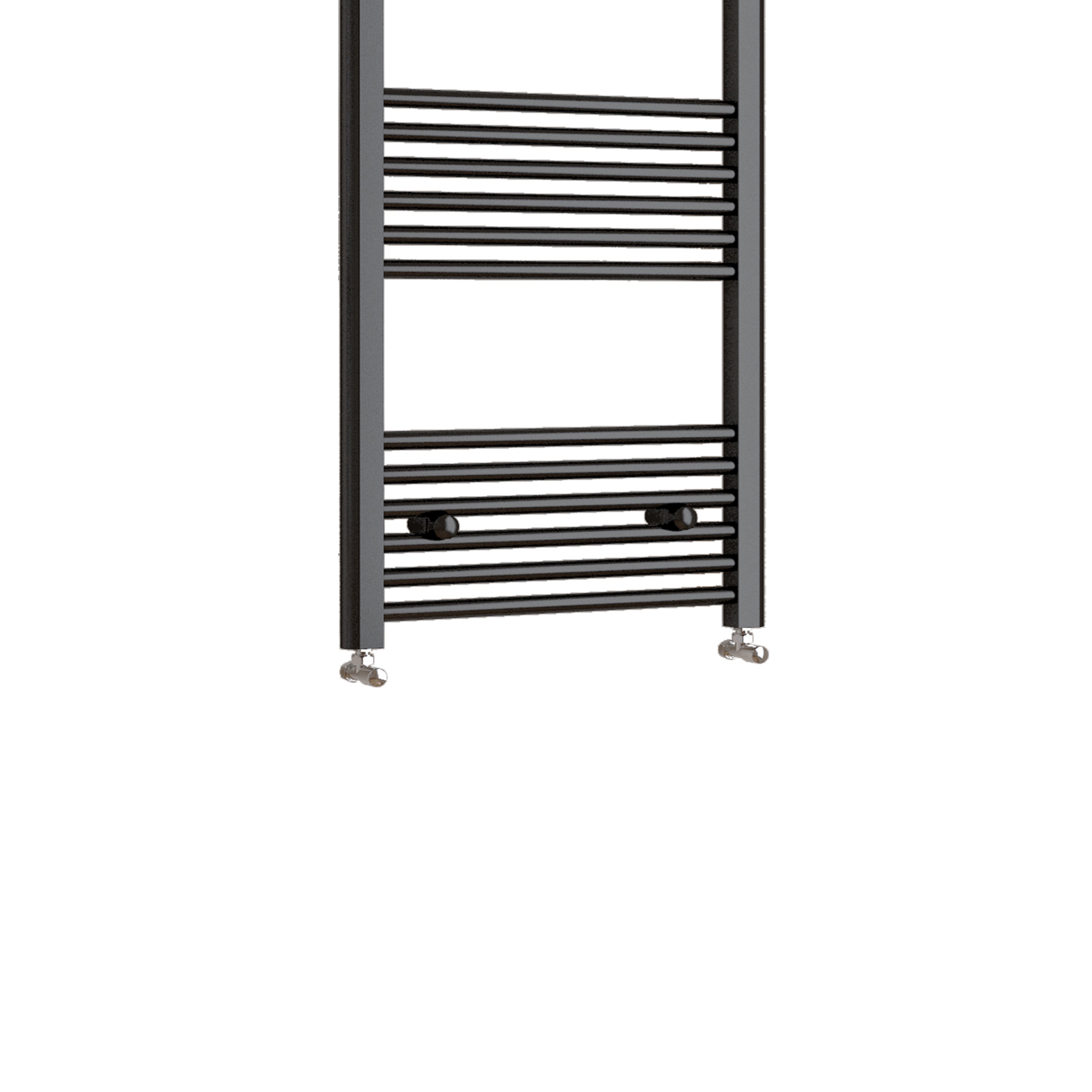 Aver-Growth- 1200x450mm Black Heated Towel Rail Straight Designer Bathroom Ladder Radiator