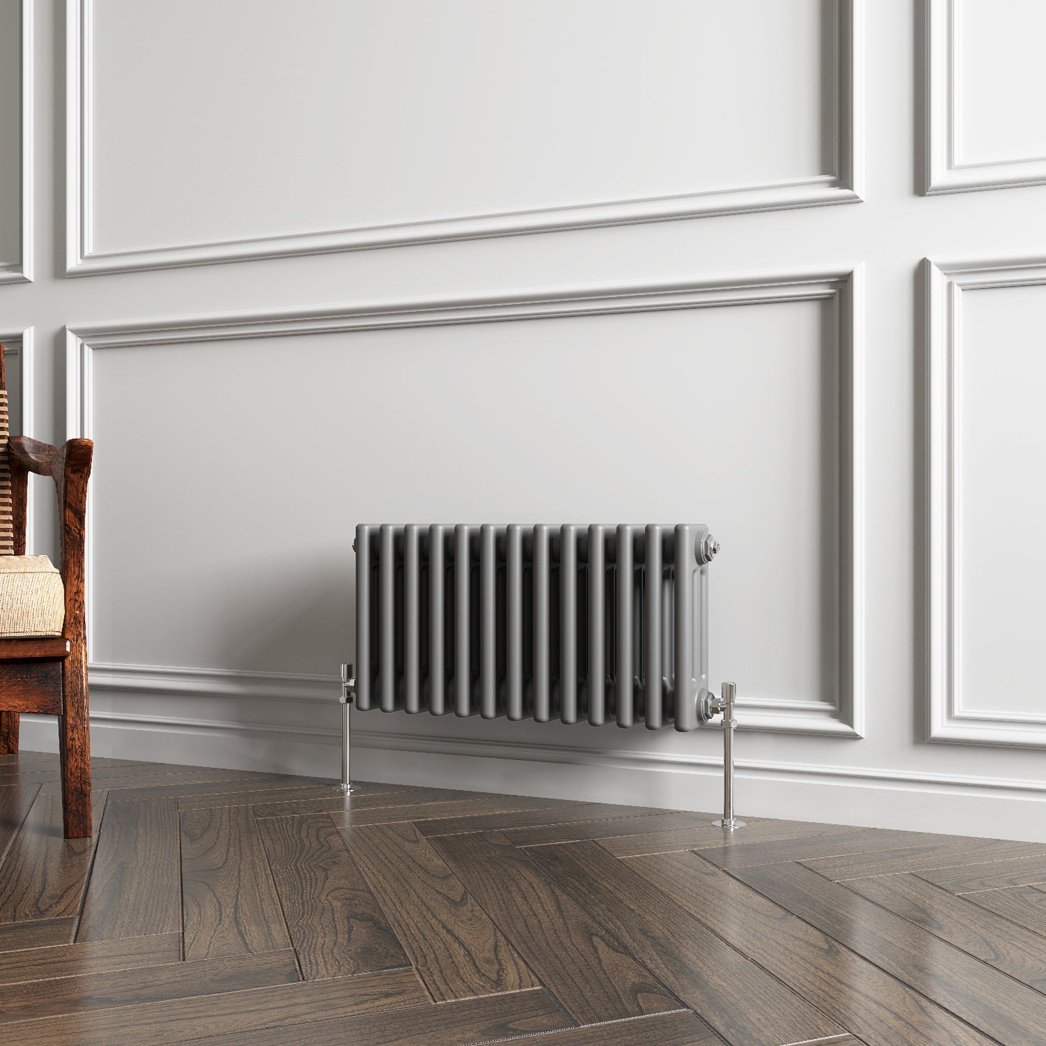 Aver-Growth- Traditional Horizontal 300x605mm 3 Columns Anthracite Cast Iron Radiator