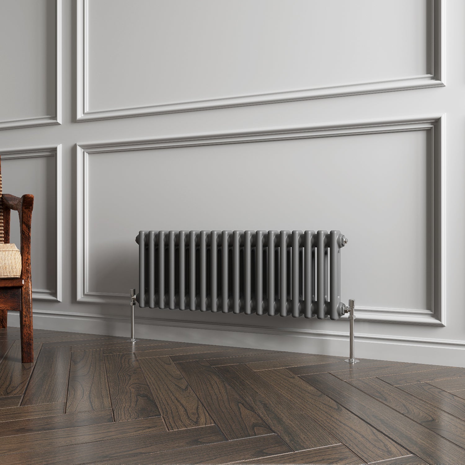 Aver-Growth- Traditional Horizontal 300x830mm 2 Columns Anthracite Cast Iron Radiator