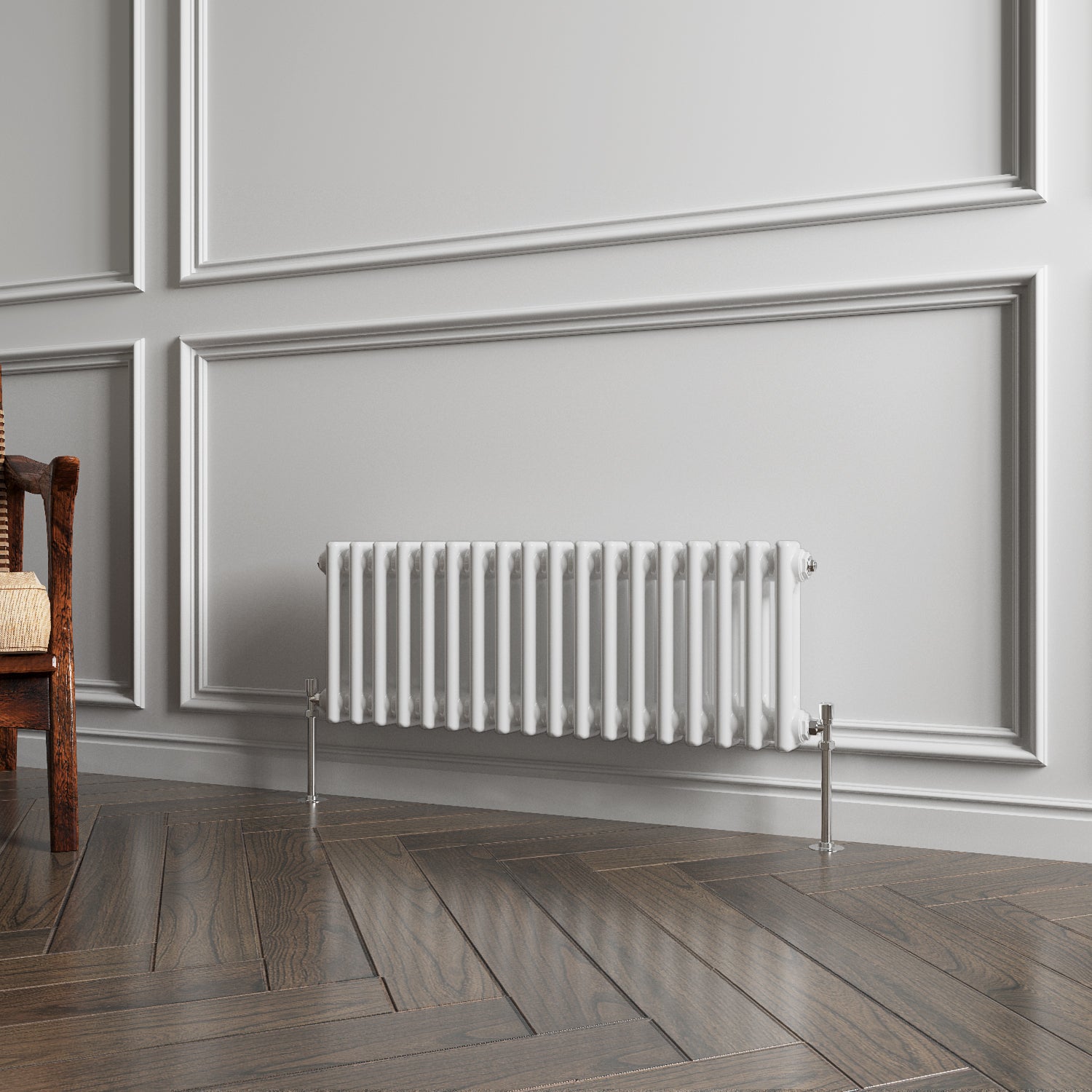 Aver-Growth- Traditional Horizontal 300x830mm 2 Columns White Cast Iron Radiator