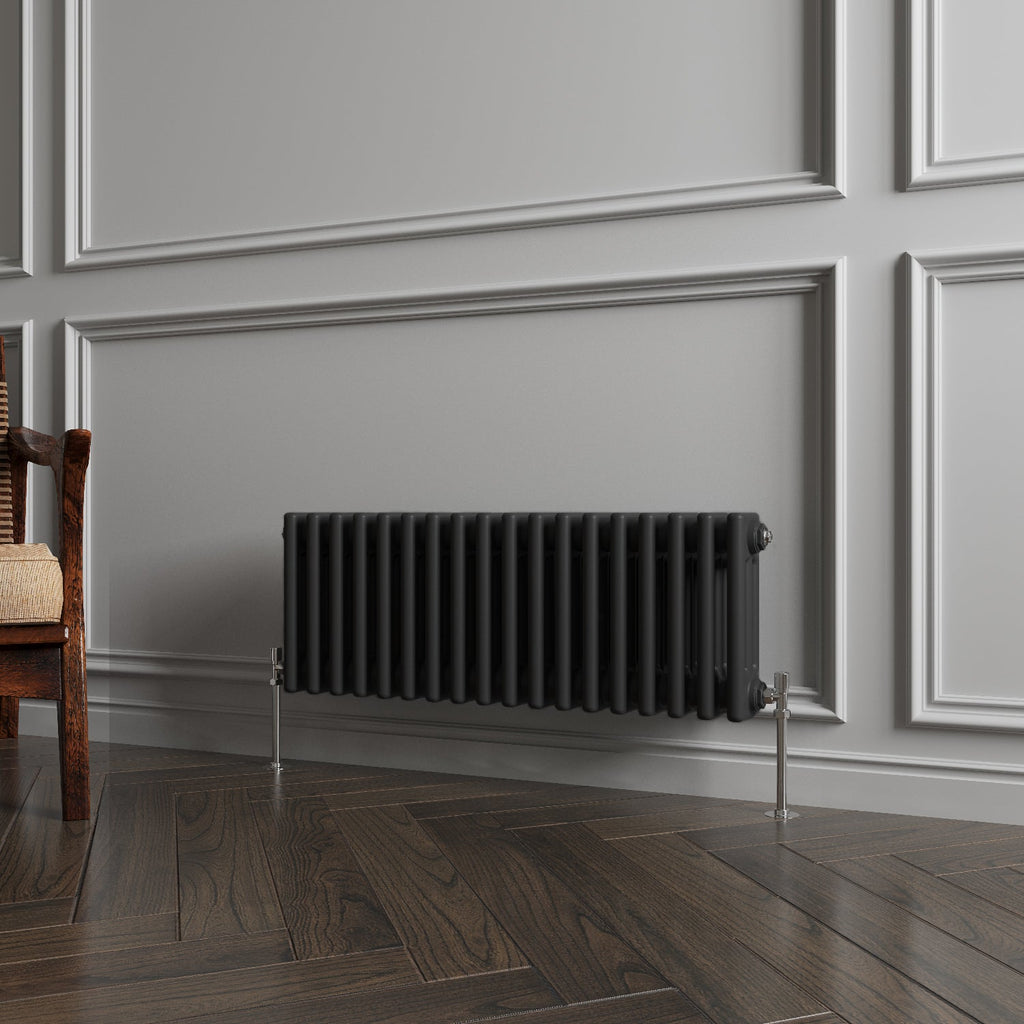 Aver-Growth- Traditional Horizontal 300x830mm 3 Columns Black Cast Iron Radiator