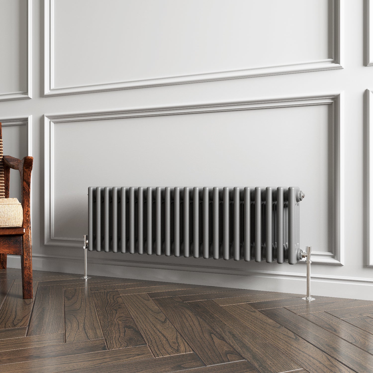 Aver-Growth- Traditional Horizontal 300x1010mm 3 Columns Anthracite Cast Iron Radiator