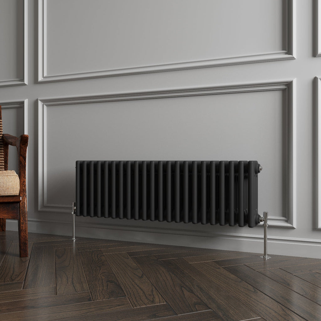 Aver-Growth- Traditional Horizontal 300x1010mm 3 Columns Black Cast Iron Radiator