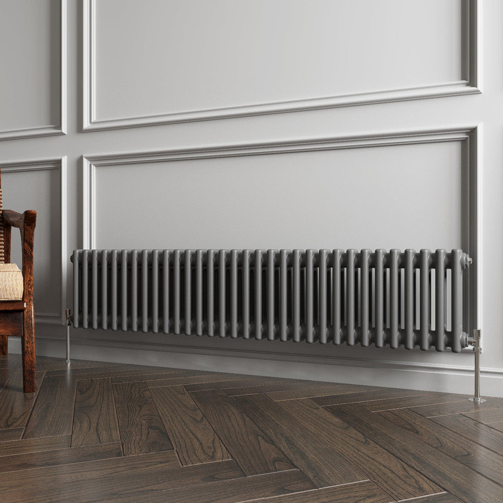 Aver-Growth- Traditional Horizontal 300x1460mm 2 Columns Anthracite Cast Iron Radiator