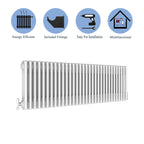 Aver-Growth- Traditional Horizontal 300x1460mm 3 Columns White Cast Iron Radiator