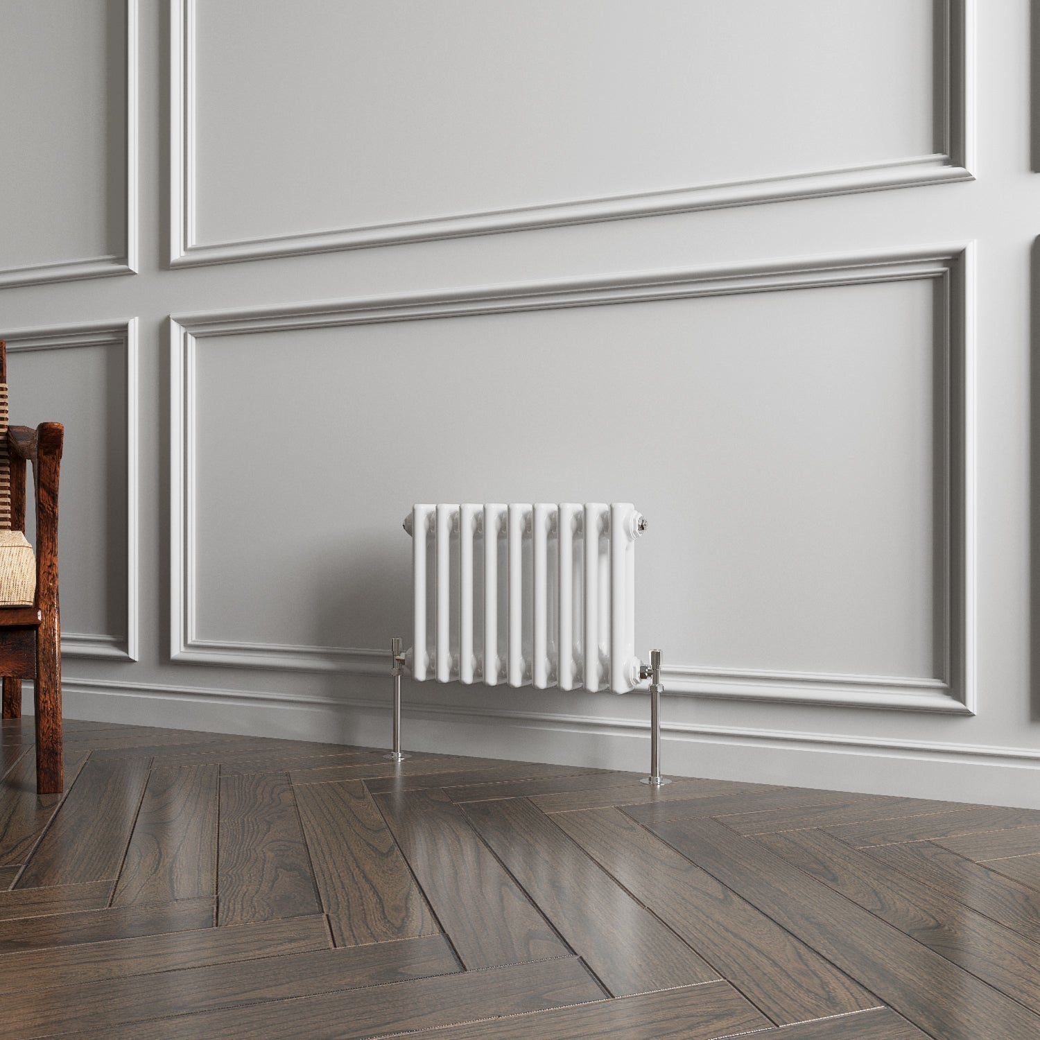 Aver-Growth- Traditional Horizontal 300x425mm 2 Columns White Cast Iron Radiator