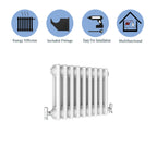 Aver-Growth- Traditional Horizontal 300x425mm 2 Columns White Cast Iron Radiator