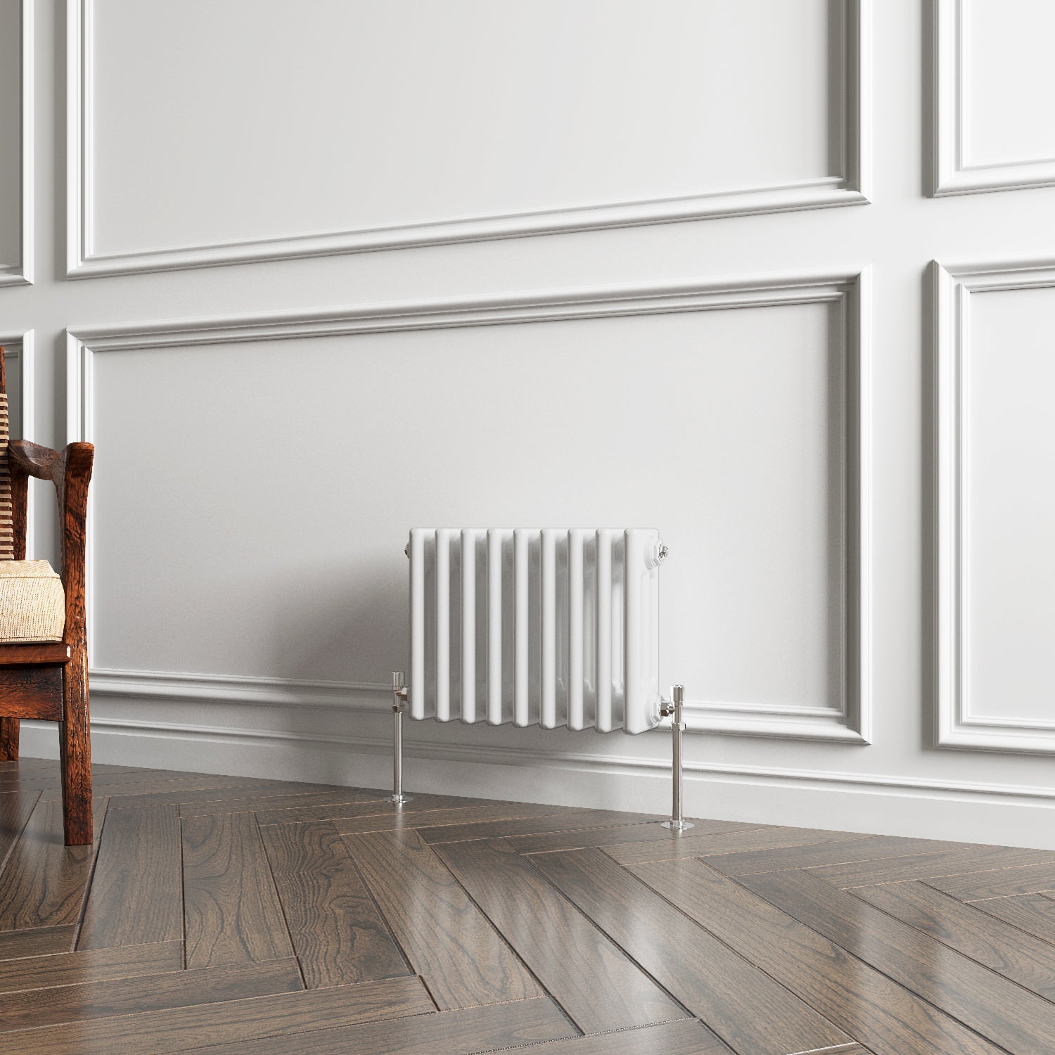 Aver-Growth- Traditional Horizontal 300x425mm 3 Columns White Cast Iron Radiator