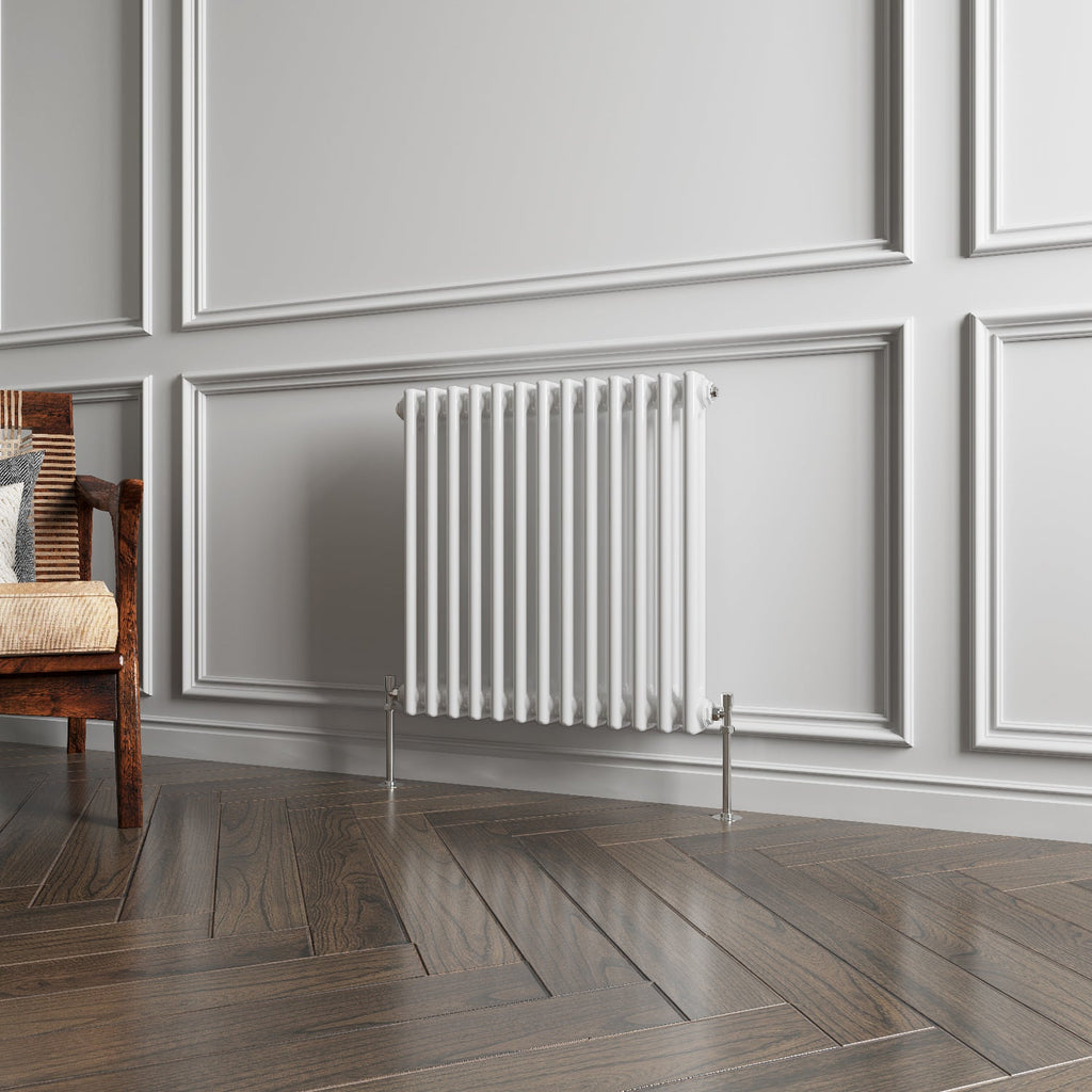 Aver-Growth- Traditional Horizontal 600x605mm 2 Columns White Cast Iron Radiator