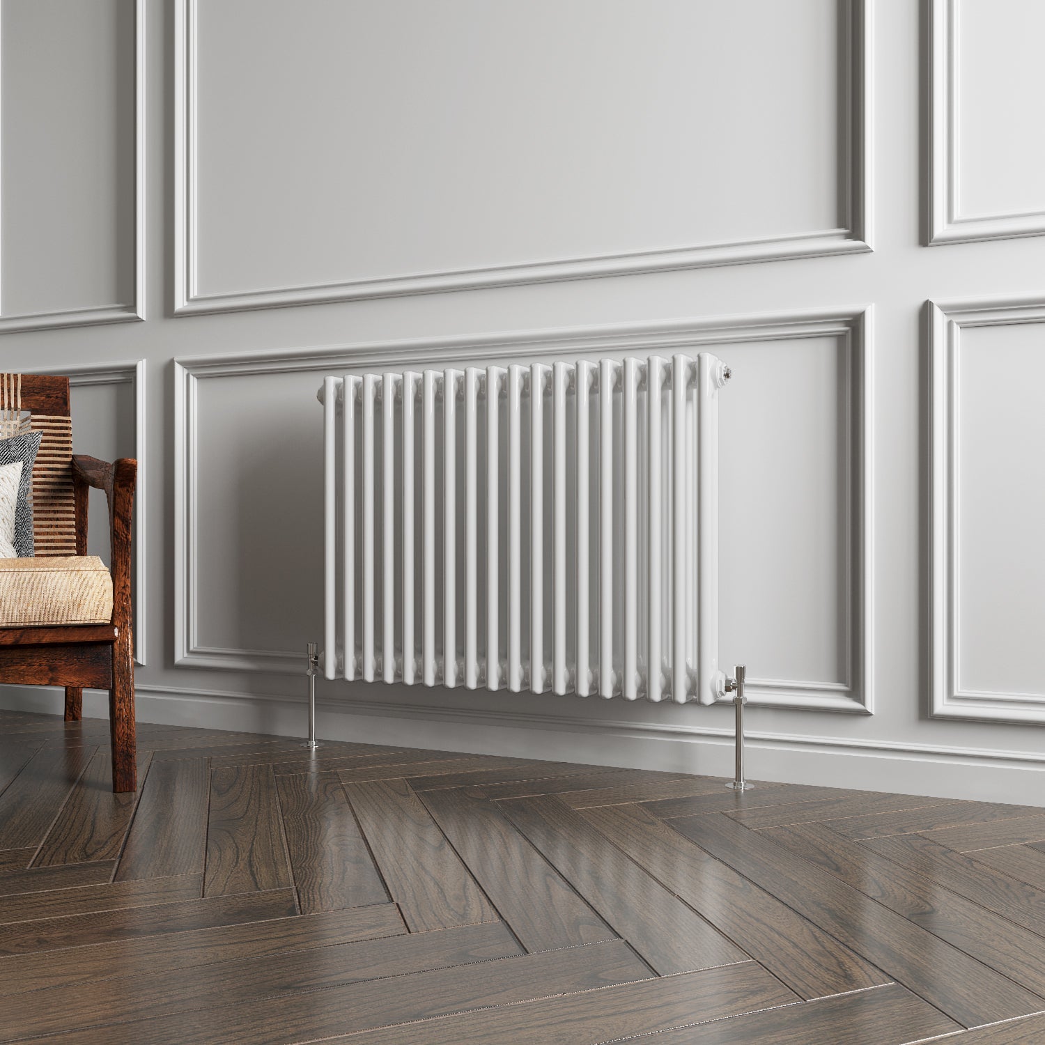 Aver-Growth- Traditional Horizontal 600x830mm 2 Columns White Cast Iron Radiator