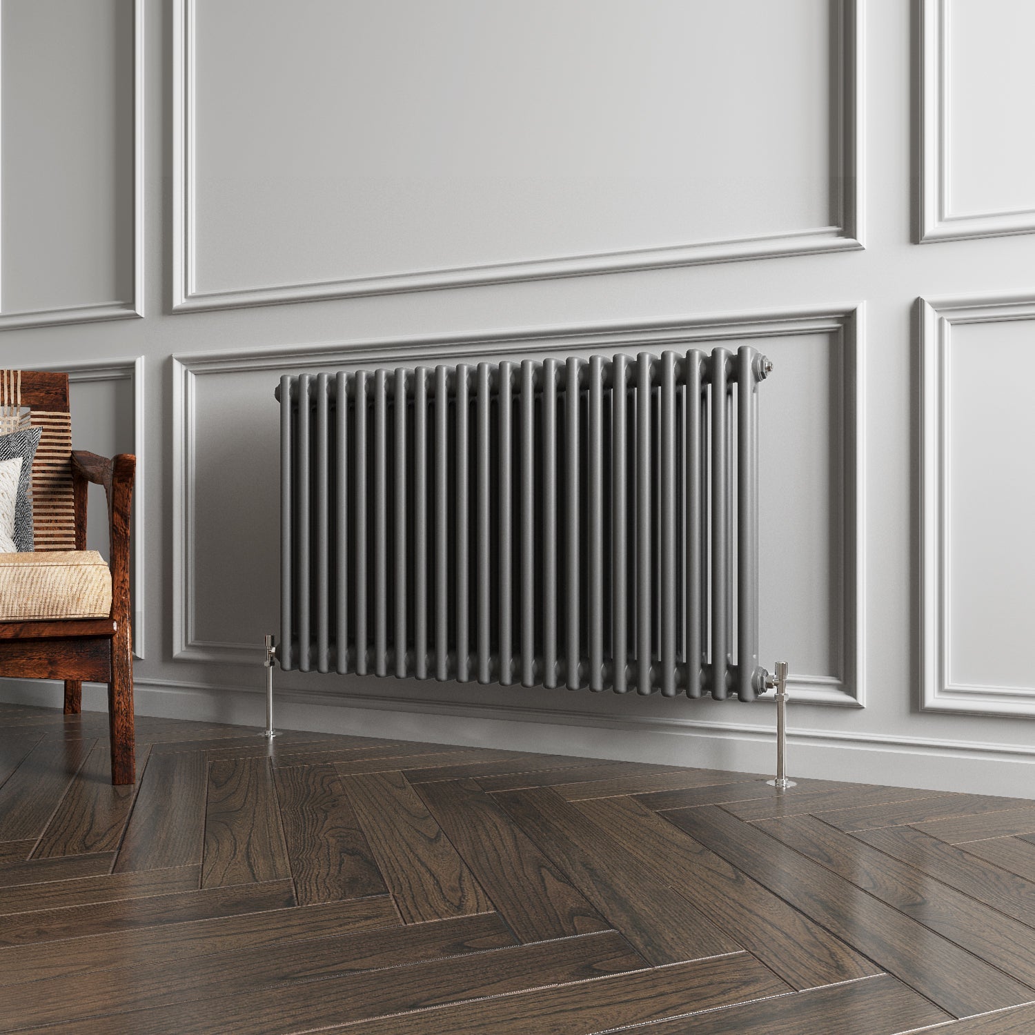 Aver-Growth- Traditional Horizontal 600x1010mm 2 Columns Anthracite Cast Iron Radiator