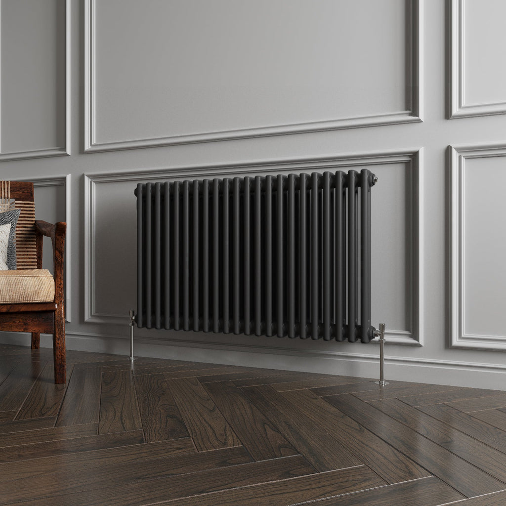 Aver-Growth- Traditional Horizontal 600x1010mm 2 Columns Black Cast Iron Radiator