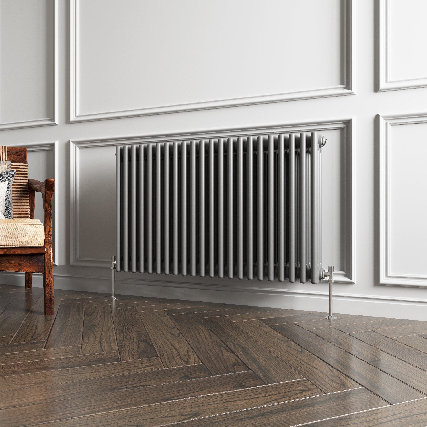 Aver-Growth- Traditional Horizontal 600x1010mm 3 Columns Anthracite Cast Iron Radiator