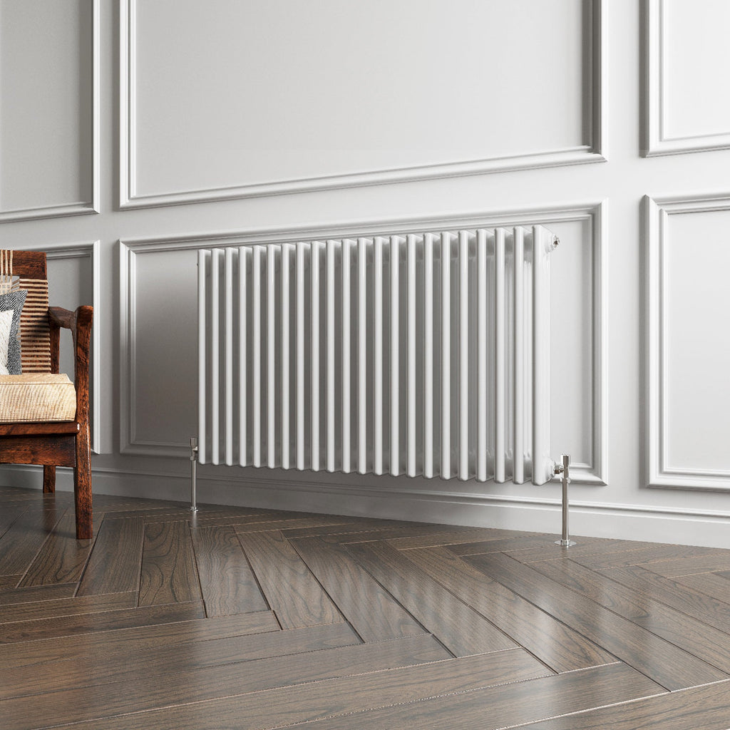 Aver-Growth- Traditional Horizontal 600x1010mm 3 Columns White Cast Iron Radiator