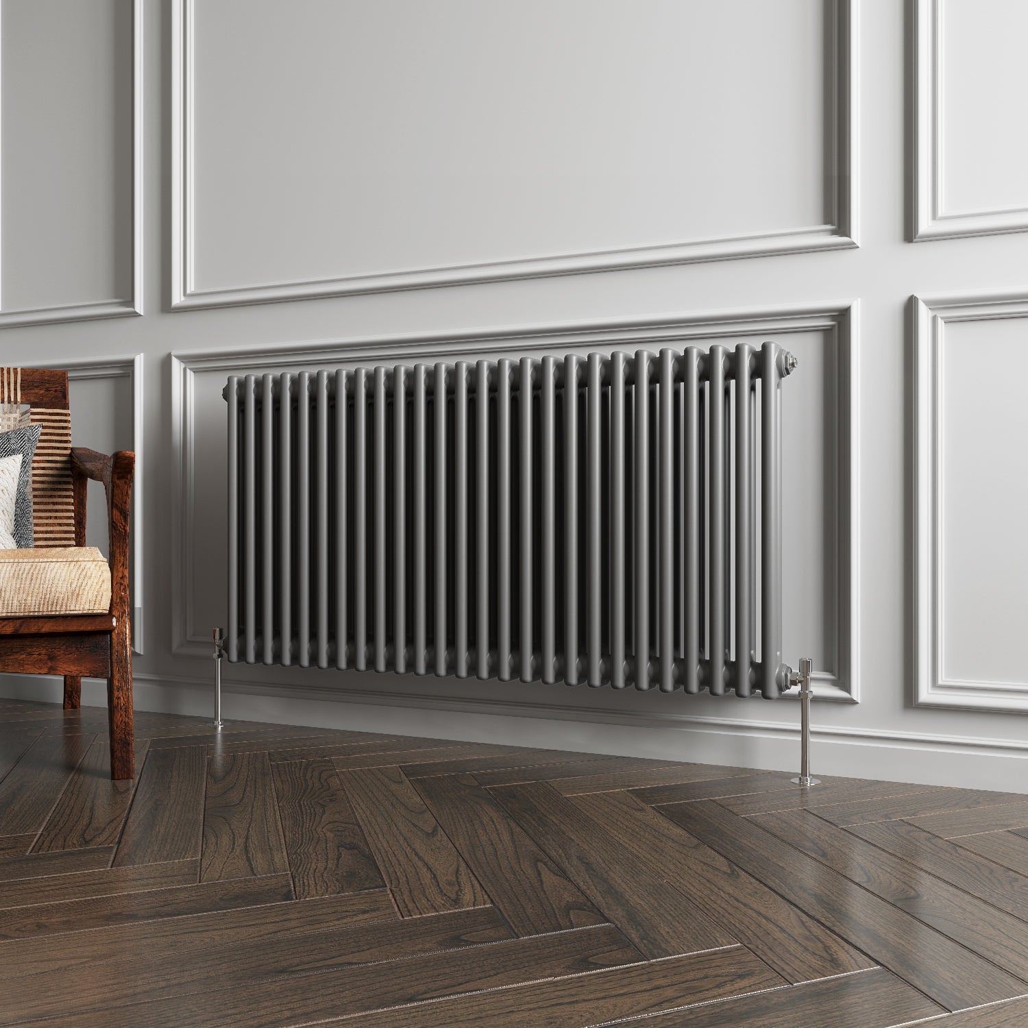 Aver-Growth- Traditional Horizontal 600x1190mm 2 Columns Anthracite Cast Iron Radiator
