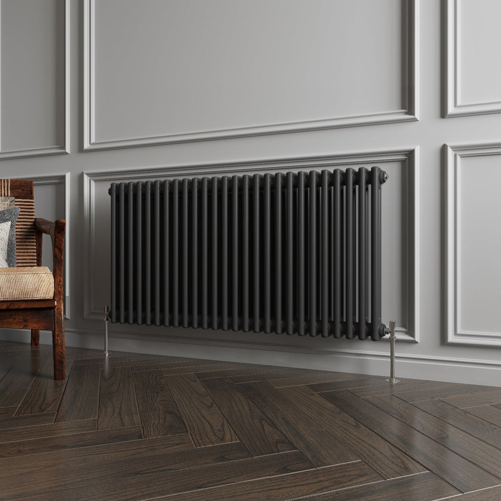 Aver-Growth- Traditional Horizontal 600x1190mm 2 Columns Black Cast Iron Radiator