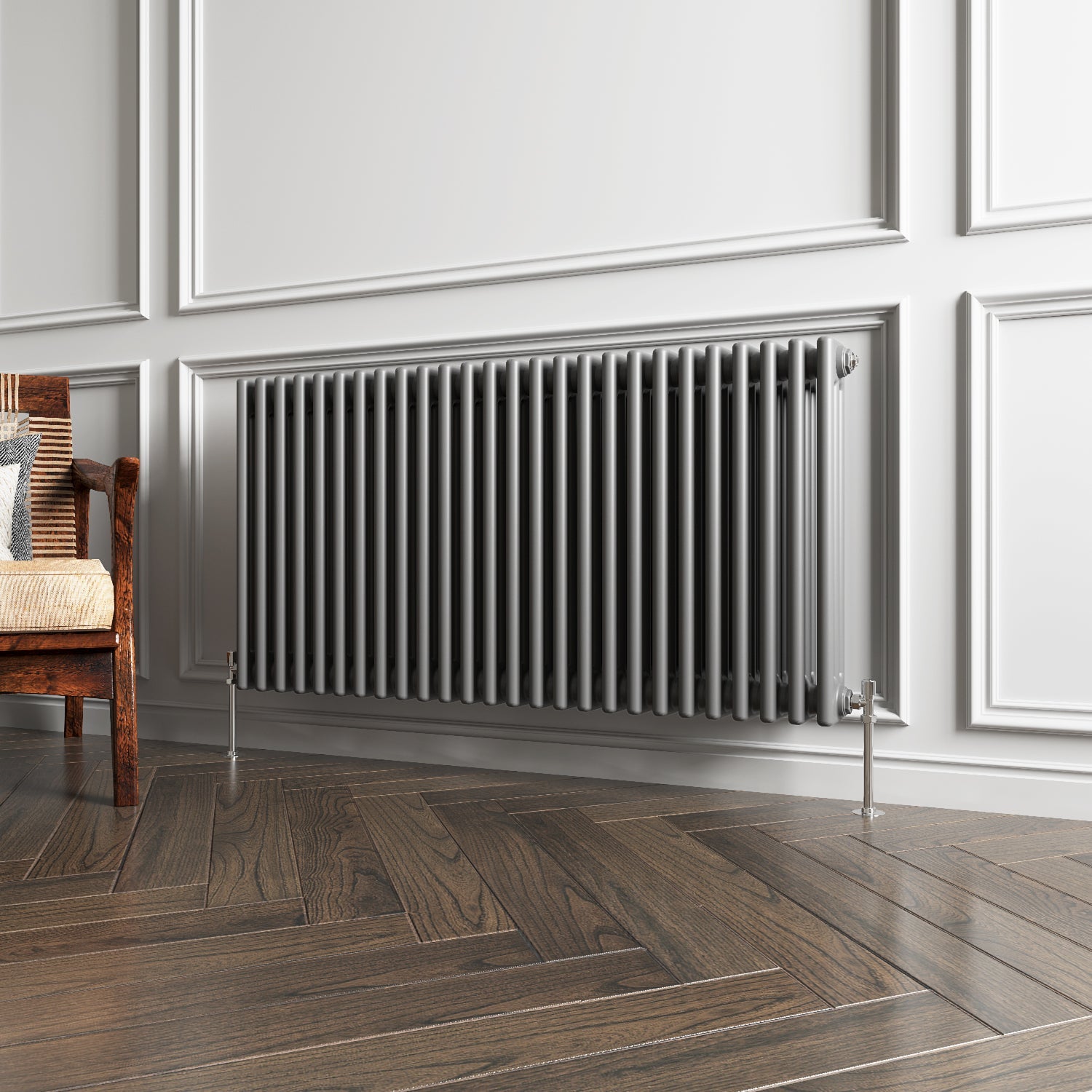 Aver-Growth- Traditional Horizontal 600x1190mm 3 Columns Anthracite Cast Iron Radiator