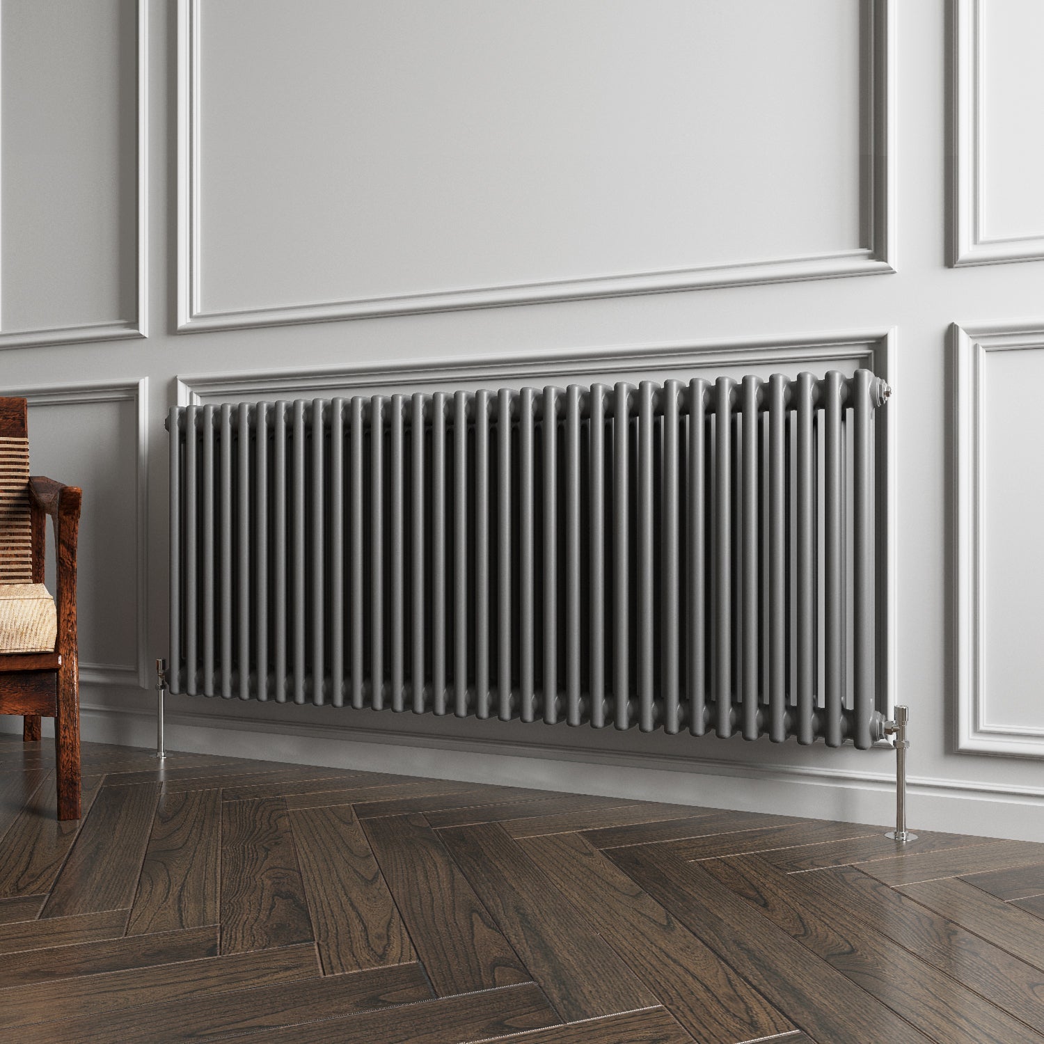 Aver-Growth- Traditional Horizontal 600x1460mm 2 Columns Anthracite Cast Iron Radiator