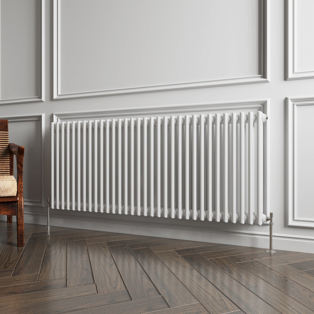 Aver-Growth- Traditional Horizontal 600x1460mm 2 Columns White Cast Iron Radiator
