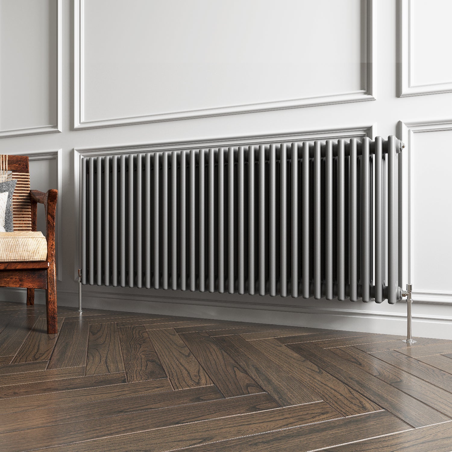 Aver-Growth- Traditional Horizontal 600x1460mm 3 Columns Anthracite Cast Iron Radiator