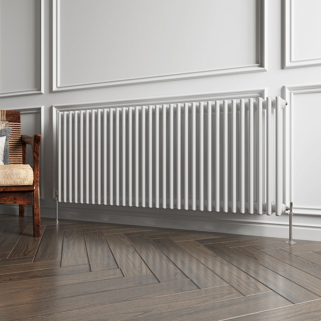 Aver-Growth- Traditional Horizontal 600x1460mm 3 Columns White Cast Iron Radiator