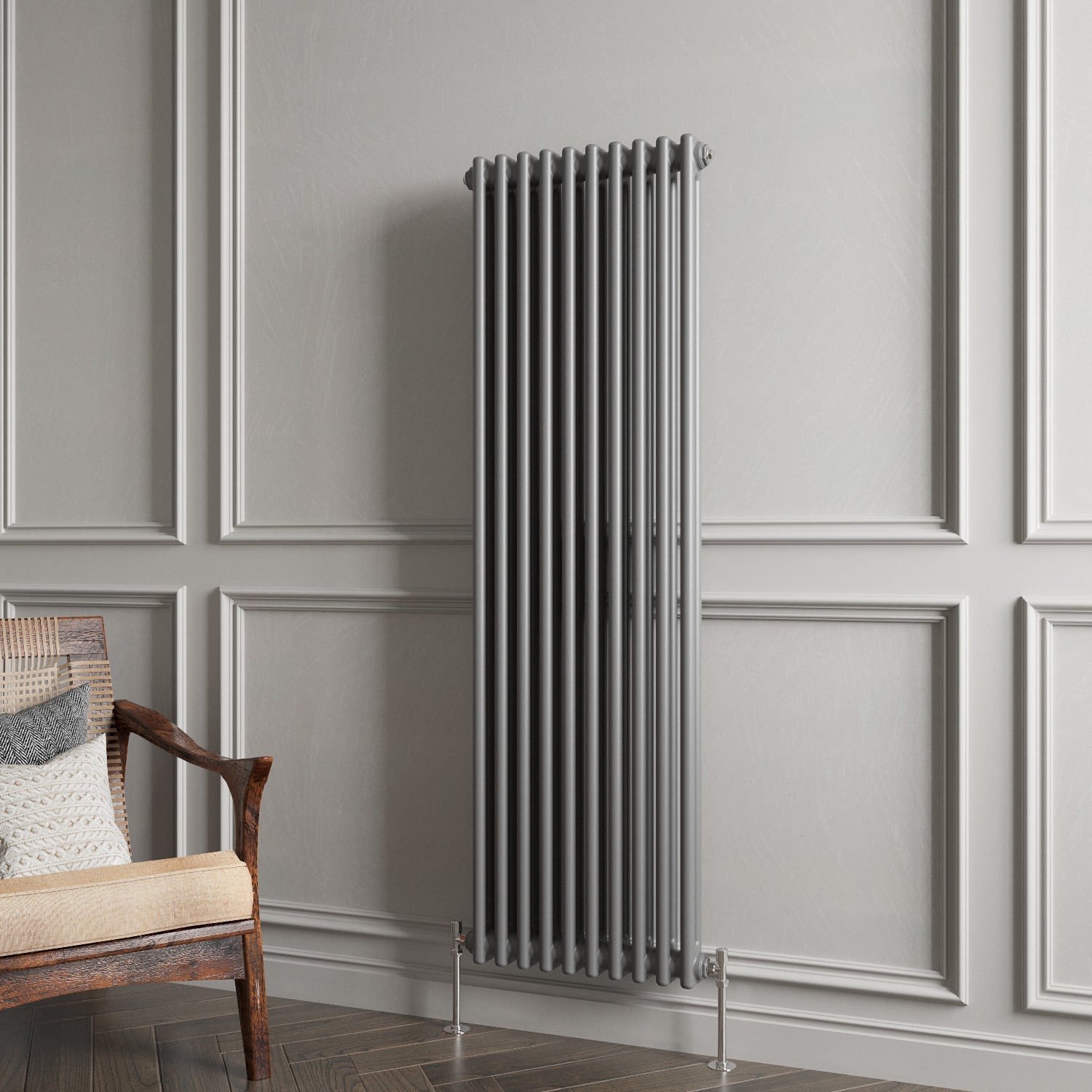 Aver-Growth- Traditional Vertical 1500x470mm 2 Columns Anthracite Cast Iron Radiator