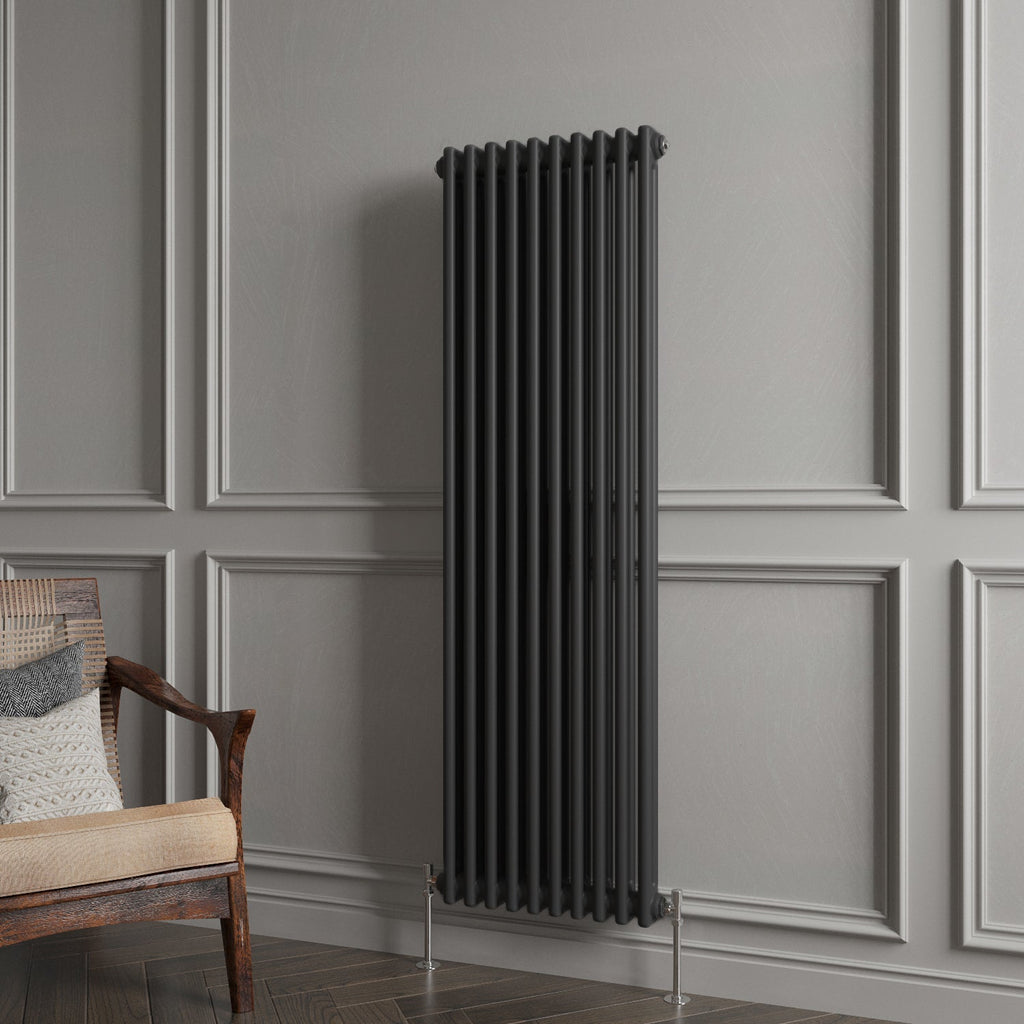 Aver-Growth- Traditional Vertical 1500x470mm 2 Columns Black Cast Iron Radiator