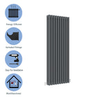 Aver-Growth- Traditional Vertical 1500x470mm 3 Columns Anthracite Cast Iron Radiator