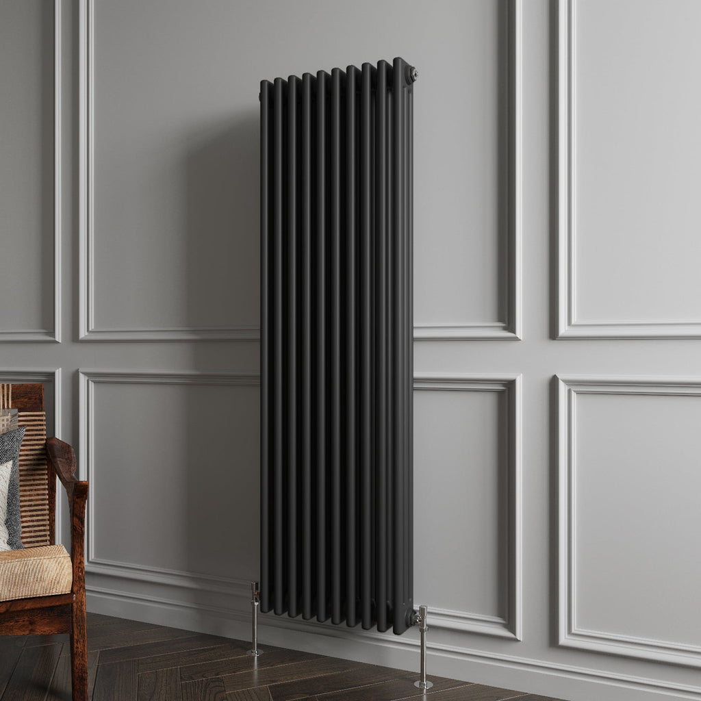 Aver-Growth- Traditional Vertical 1500x470mm 3 Columns Black Cast Iron Radiator