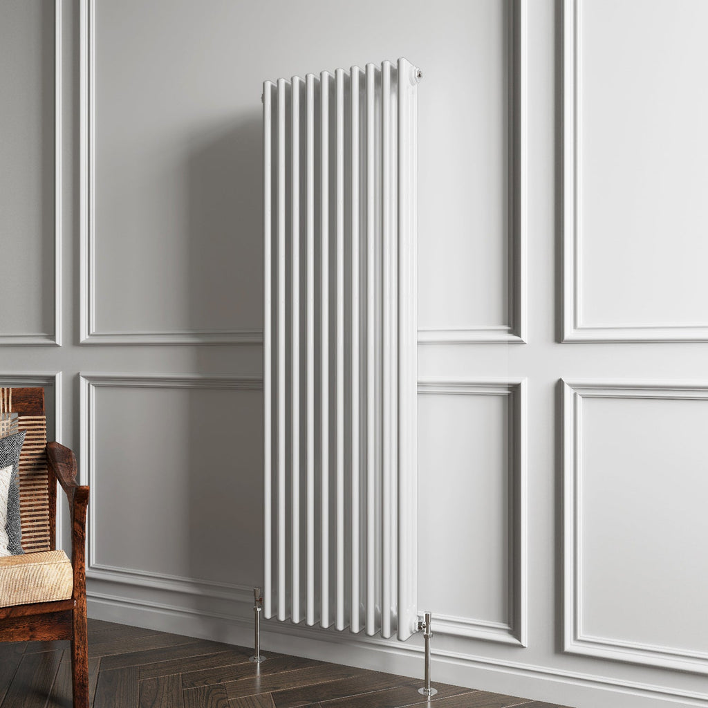 Aver-Growth- Traditional Vertical 1500x470mm 3 Columns White Cast Iron Radiator
