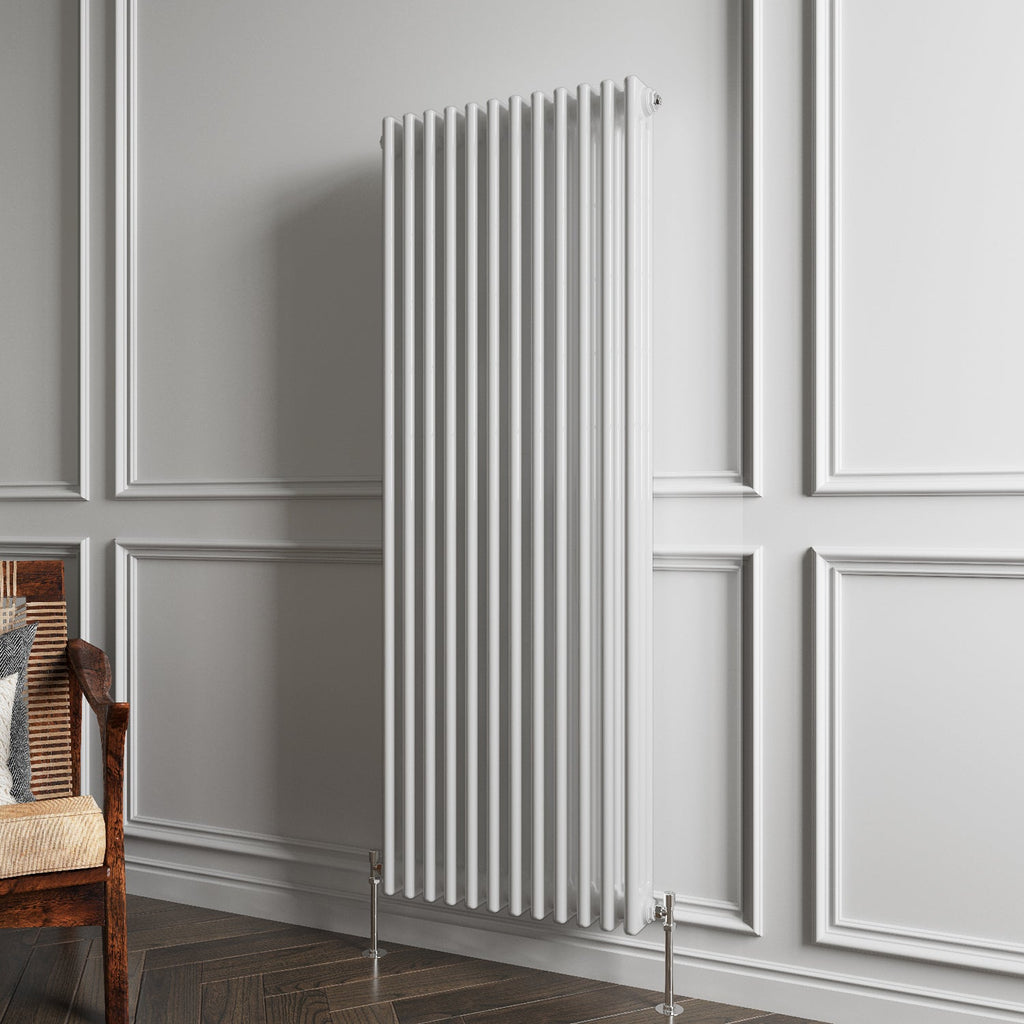 Aver-Growth- Traditional Vertical 1500x560mm 3 Columns White Cast Iron Radiator