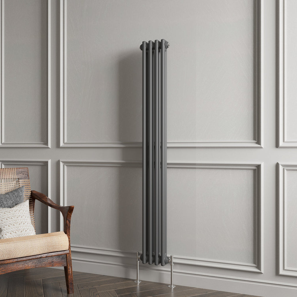 Aver-Growth- Traditional Vertical 1500x200mm 2 Columns Anthracite Cast Iron Radiator