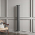 Aver-Growth- Traditional Vertical 1500x200mm 2 Columns Anthracite Cast Iron Radiator