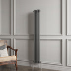 Aver-Growth- Traditional Vertical 1500x200mm 2 Columns Anthracite Cast Iron Radiator