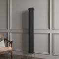 Aver-Growth- Traditional Vertical 1500x200mm 3 Columns Black Cast Iron Radiator