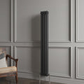 Aver-Growth- Traditional Vertical 1500x200mm 3 Columns Black Cast Iron Radiator