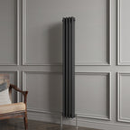 Aver-Growth- Traditional Vertical 1500x200mm 3 Columns Black Cast Iron Radiator