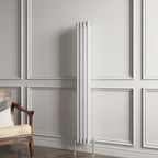 Aver-Growth- Traditional Vertical 1500x200mm 3 Columns White Cast Iron Radiator