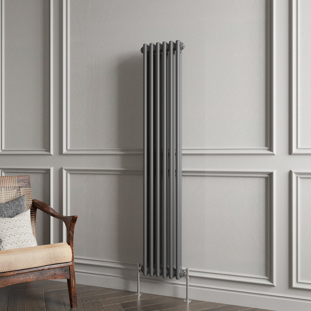 Aver-Growth- Traditional Vertical 1500x290mm 2 Columns Anthracite Cast Iron Radiator