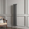 Aver-Growth- Traditional Vertical 1500x290mm 2 Columns Anthracite Cast Iron Radiator