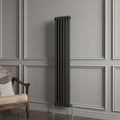 Aver-Growth- Traditional Vertical 1500x290mm 2 Columns Black Cast Iron Radiator