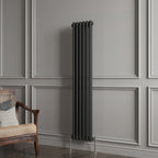 Aver-Growth- Traditional Vertical 1500x290mm 2 Columns Black Cast Iron Radiator