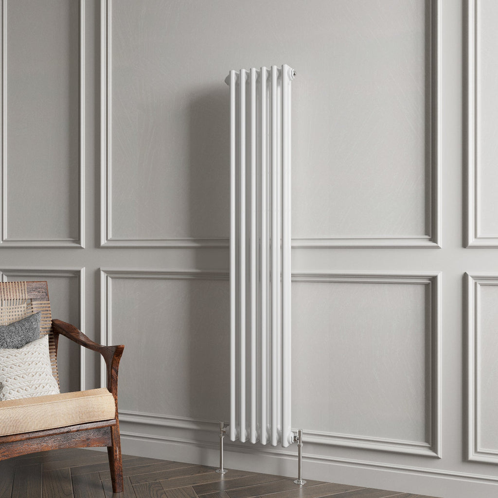 Aver-Growth- Traditional Vertical 1500x290mm 2 Columns White Cast Iron Radiator