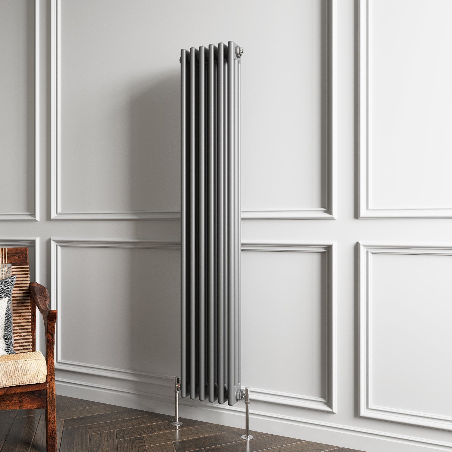 Aver-Growth- Traditional Vertical 1500x290mm 3 Columns Anthracite Cast Iron Radiator