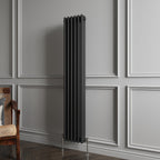 Aver-Growth- Traditional Vertical 1500x290mm 3 Columns Black Cast Iron Radiator