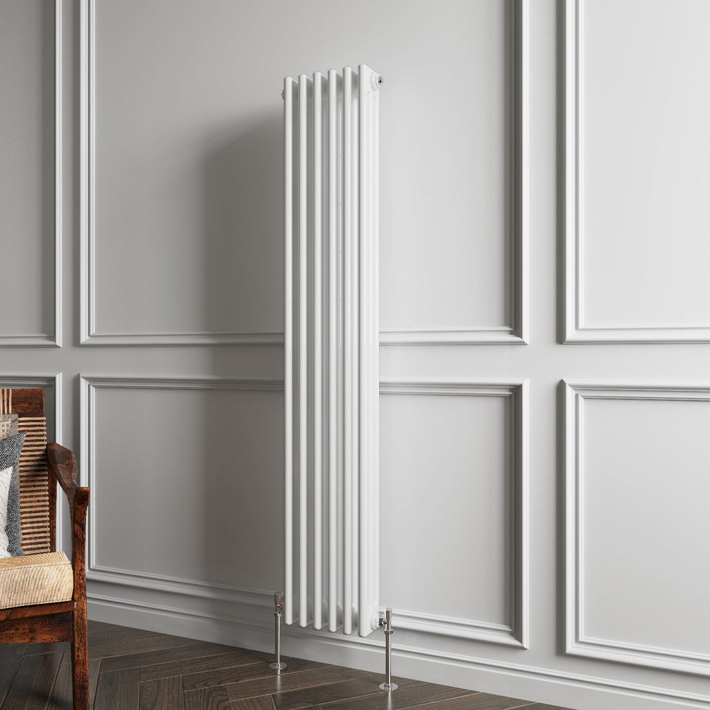 Aver-Growth- Traditional Vertical 1500x290mm 3 Columns White Cast Iron Radiator