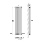 1500x380mm white 2 columns traditional radiator dimension