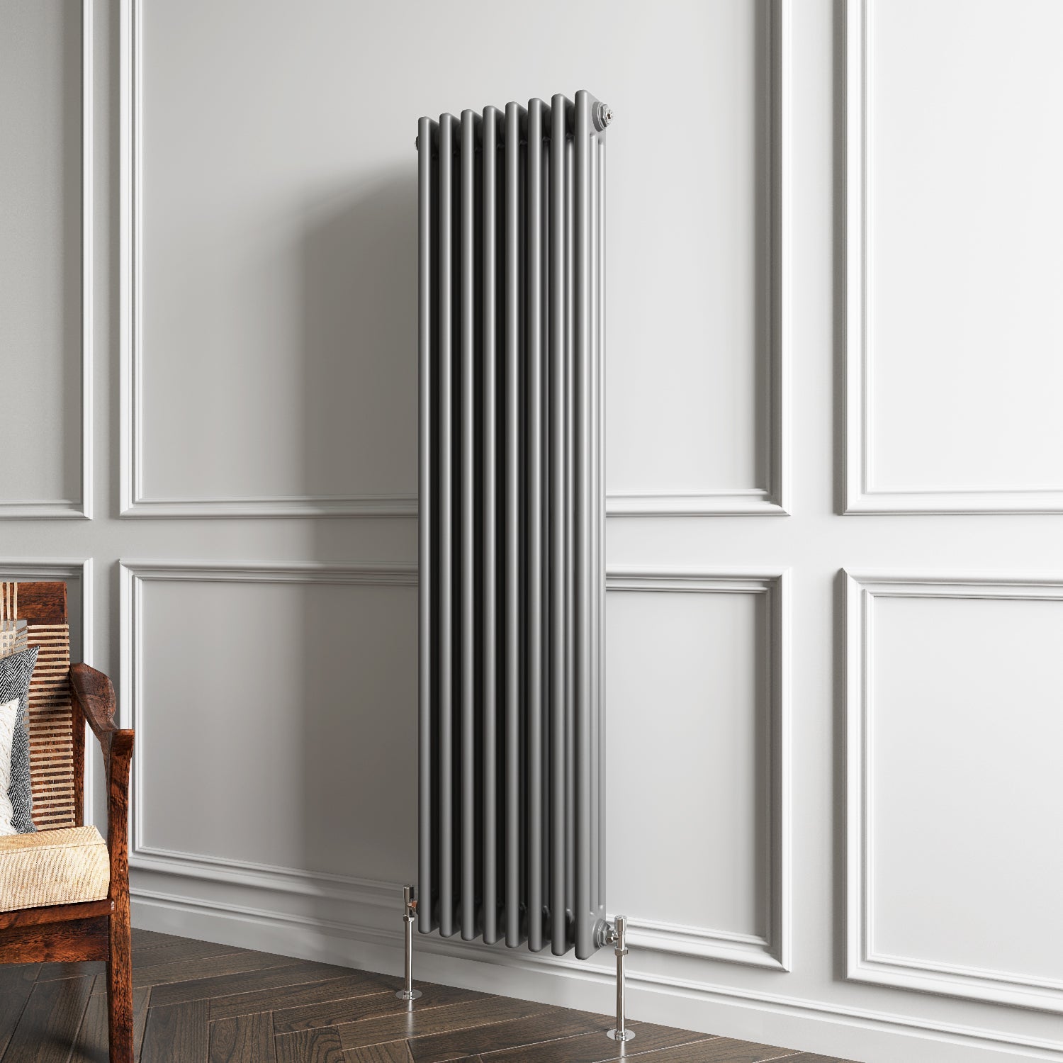 Aver-Growth- Traditional Vertical 1500x380mm 3 Columns Anthracite Cast Iron Radiator